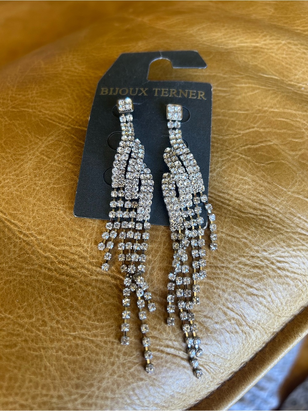 Bijoux Terner Silver Crystal Fringe Dangle Earrings